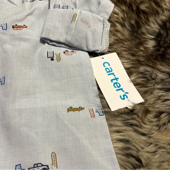 Carter’s Button Up Cars Top - Picture 2 of 5